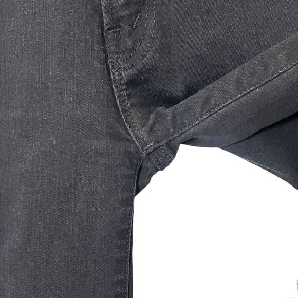 MOTHER Insider Crop Step Fray Jeans Women’s Size 25 Black Mid Rise Raw Hem - Picture 7 of 13